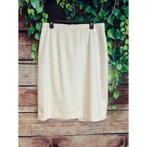 Vintage Escada Midi Skirt Rabbit Wool Blend Ivory Cream Lined Czech Republic 14